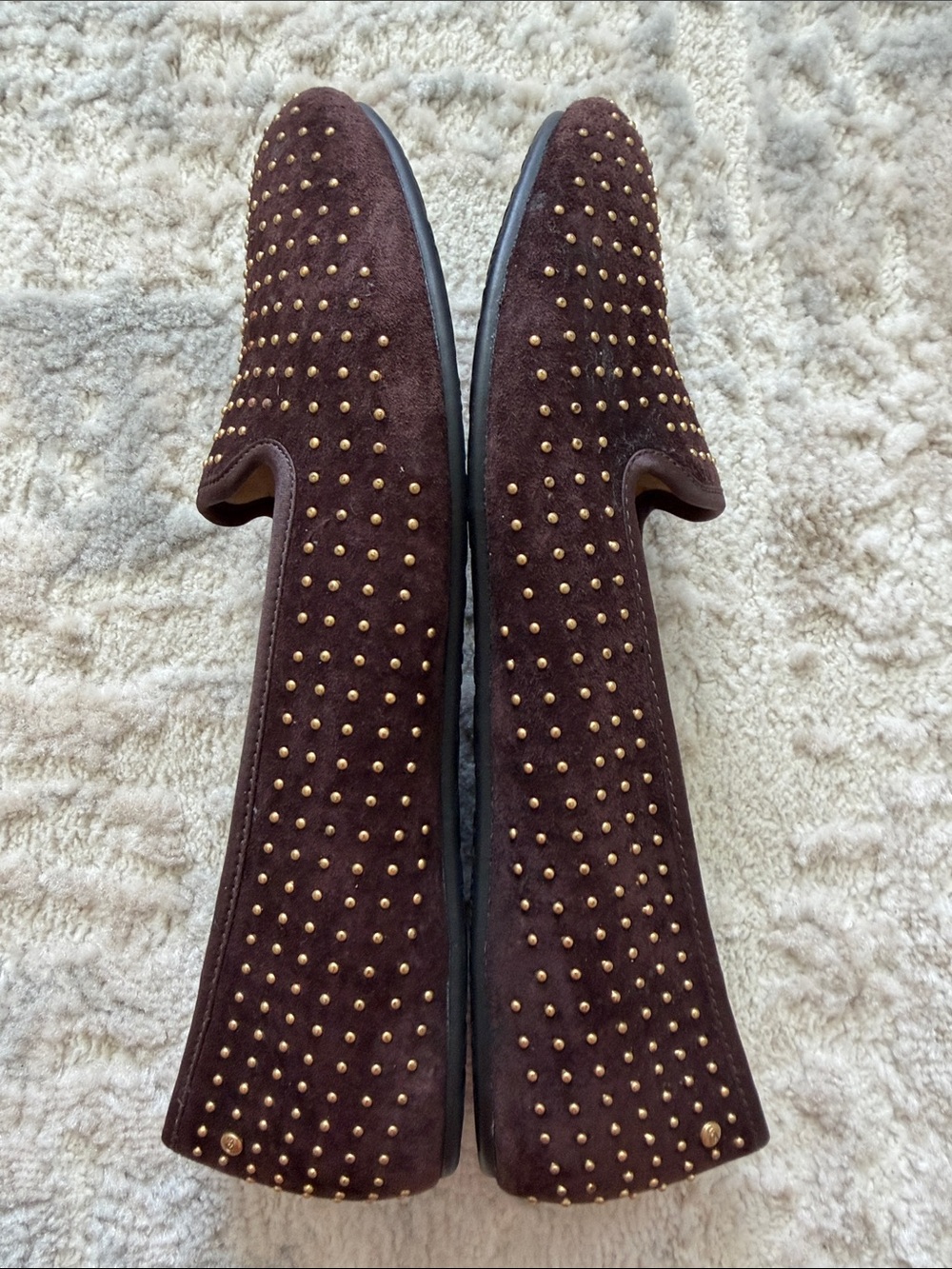 UGG Women's Dark Brown Studded Suede Slip-Ons - Picture 4 of 7